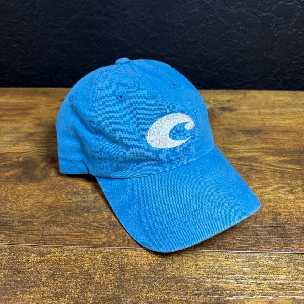 Costa Del Mar Wave Logo Blue Cotton Twill Adjustable Baseball Cap Mens OSFA